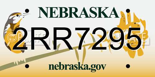 2RR7295 Nebraska License Plate