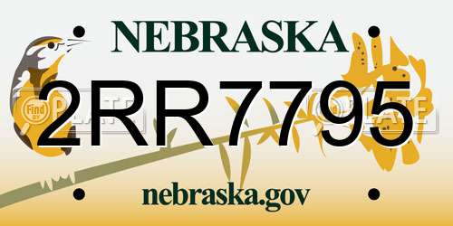 2RR7795 Nebraska License Plate
