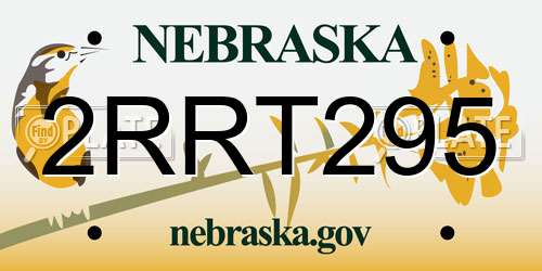 2RRT295 Nebraska License Plate