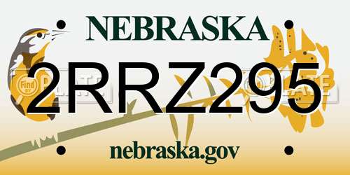 2RRZ295 Nebraska License Plate