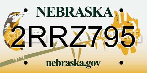 2RRZ795 Nebraska License Plate