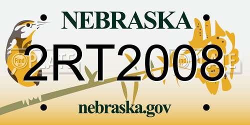 2RT2008 Nebraska License Plate