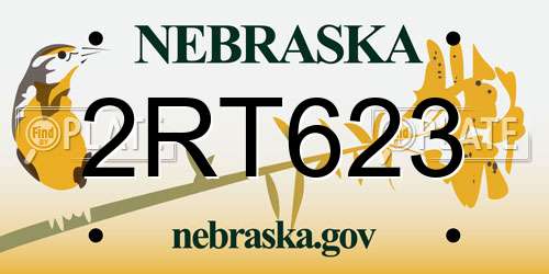 2RT623 Nebraska License Plate
