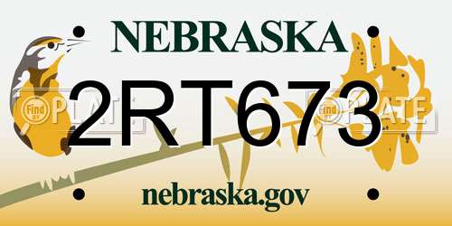 2RT673 Nebraska License Plate