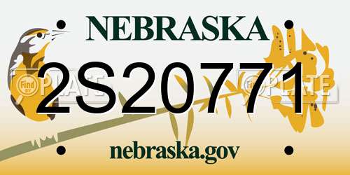 2S20771 Nebraska License Plate