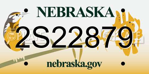 2S22879 Nebraska License Plate