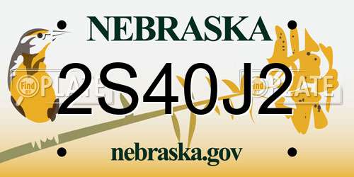 2S40J2 Nebraska License Plate
