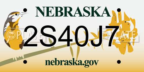 2S40J7 Nebraska License Plate