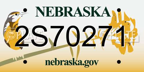 2S70271 Nebraska License Plate