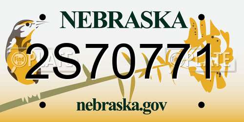 2S70771 Nebraska License Plate