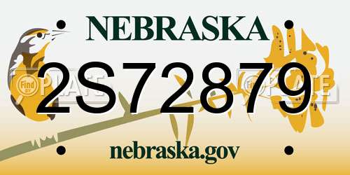 2S72879 Nebraska License Plate