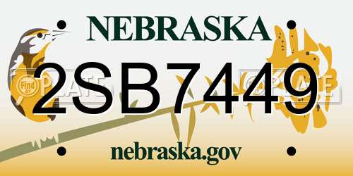 2SB7449 Nebraska License Plate
