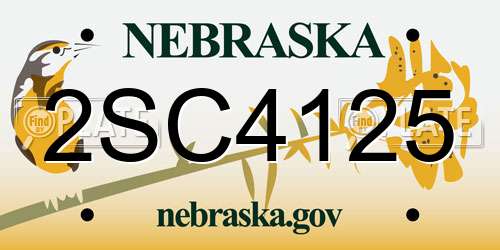 2SC4125 Nebraska License Plate