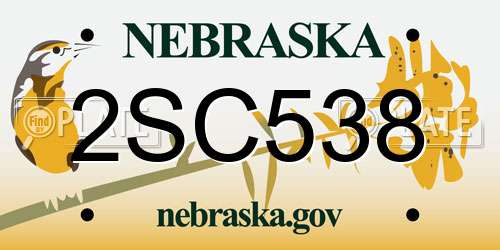 2SC538 Nebraska License Plate