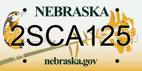 2SCA125 Nebraska License Plate