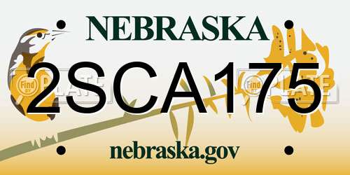 2SCA175 Nebraska License Plate