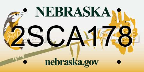 2SCA178 Nebraska License Plate