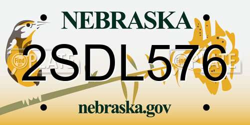 2SDL576 Nebraska License Plate