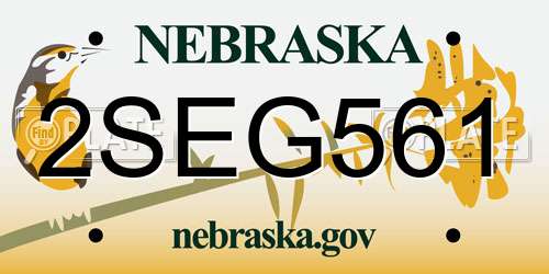 2SEG561 Nebraska License Plate