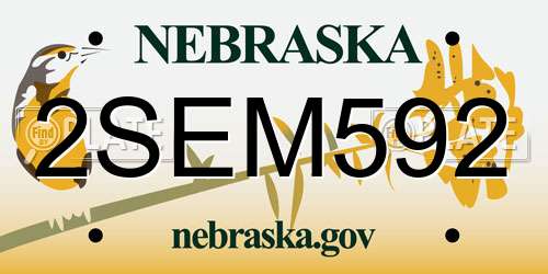 2SEM592 Nebraska License Plate