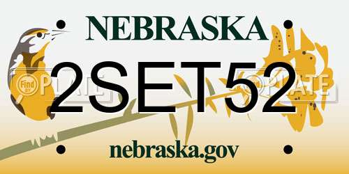 2SET52 Nebraska License Plate
