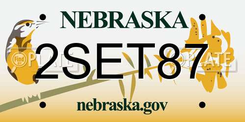 2SET87 Nebraska License Plate