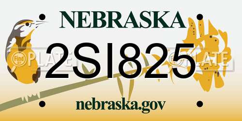 2SI825 Nebraska License Plate