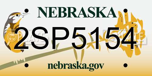 2SP5154 Nebraska License Plate