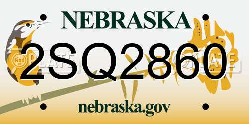 2SQ2860 Nebraska License Plate
