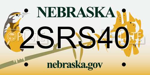 2SRS40 Nebraska License Plate
