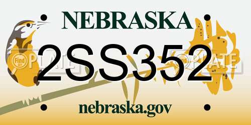 2SS352 Nebraska License Plate
