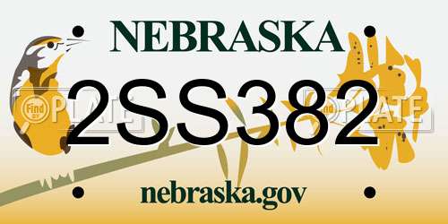 2SS382 Nebraska License Plate