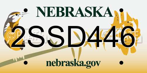 2SSD446 Nebraska License Plate
