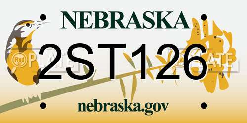 2ST126 Nebraska License Plate