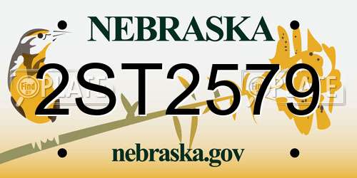 2ST2579 Nebraska License Plate