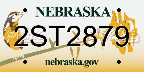 2ST2879 Nebraska License Plate