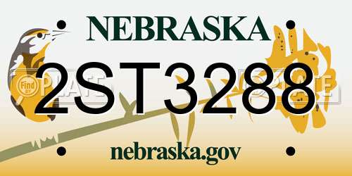 2ST3288 Nebraska License Plate