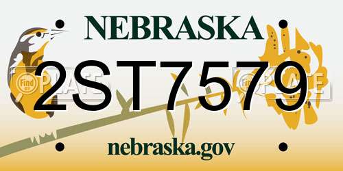 2ST7579 Nebraska License Plate