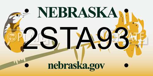 2STA93 Nebraska License Plate
