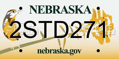 2STD271 Nebraska License Plate