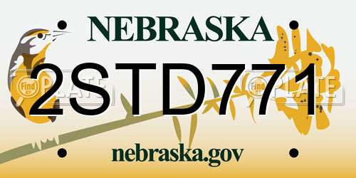 2STD771 Nebraska License Plate