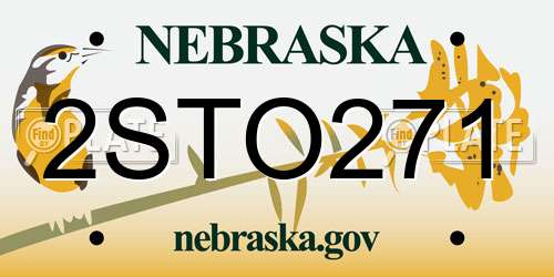 2STO271 Nebraska License Plate