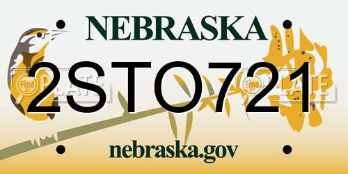 2STO721 Nebraska License Plate
