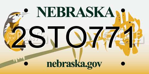 2STO771 Nebraska License Plate