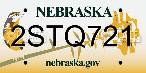 2STQ721 Nebraska License Plate