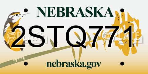 2STQ771 Nebraska License Plate