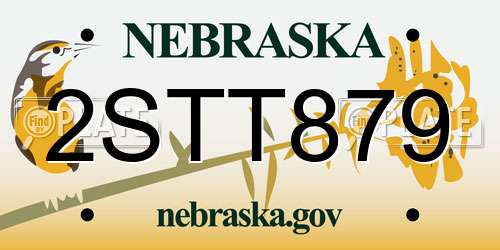 2STT879 Nebraska License Plate