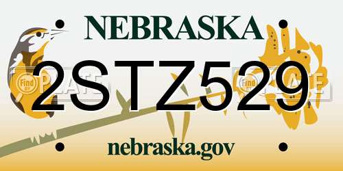 2STZ529 Nebraska License Plate