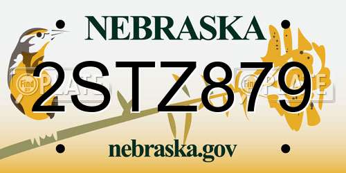 2STZ879 Nebraska License Plate
