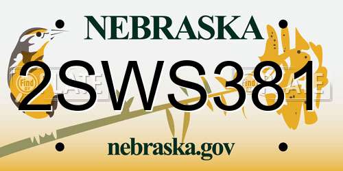 2SWS381 Nebraska License Plate